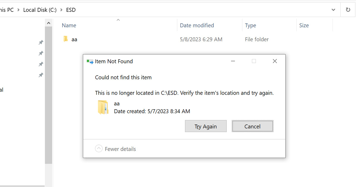 How To Fix Item Not Found Error On Windows